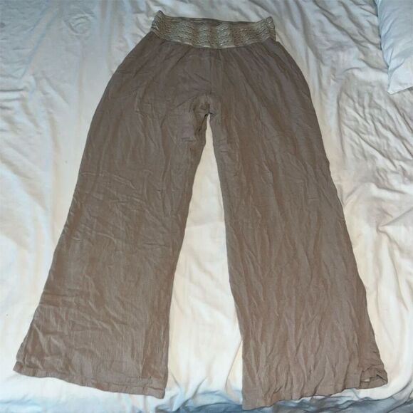 I.N. Studio Pants - I.N. Studio Wide Leg Pants - Tan